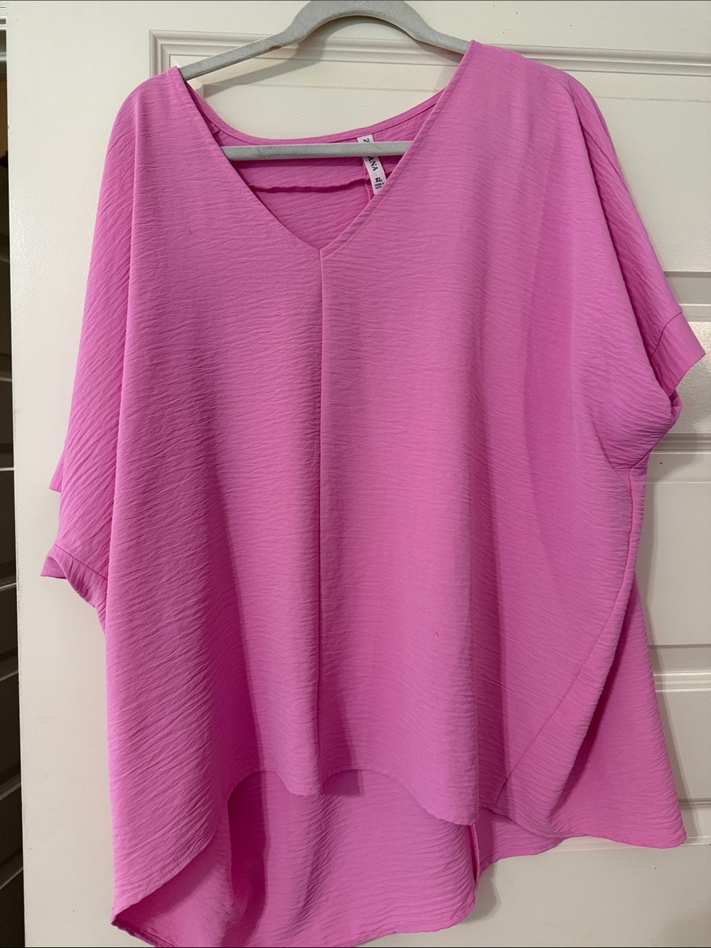 Zenana Flowy V-Neck Pink Women's Top